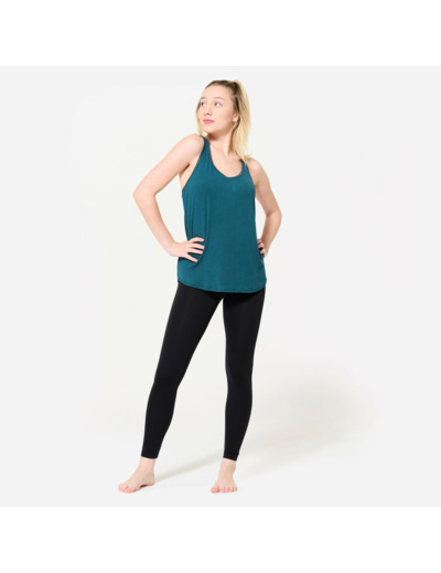 Débardeur danse moderne fluide femme, bleu canard