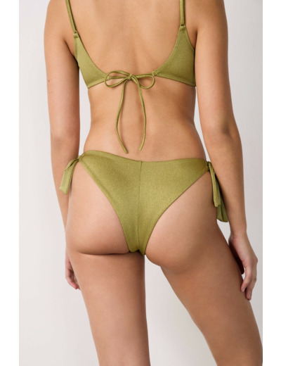 Bikini brésilien à nouer bas de maillot pailleté