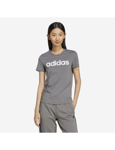 T-shirt imprimé logo Adidas femme - gris foncé