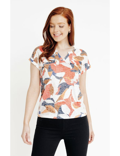 Tee-shirt col mao manches courtes