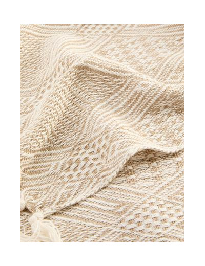 Couverture à motif géométrique et pampilles