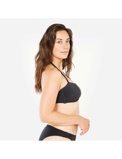 HAUT DE MAILLOT DE BAIN BANDEAU LAURA BLACK AVEC COQUES AMOVIBLES