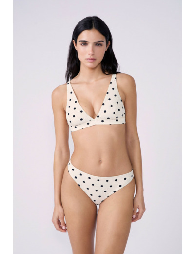 Culotte bikini bas de maillot à pois