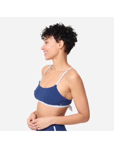 Haut de maillot de bain surf brassière éponge Femme - Katy bleu