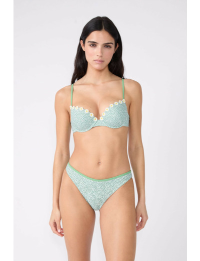Culotte bikini bas de maillot fleuri