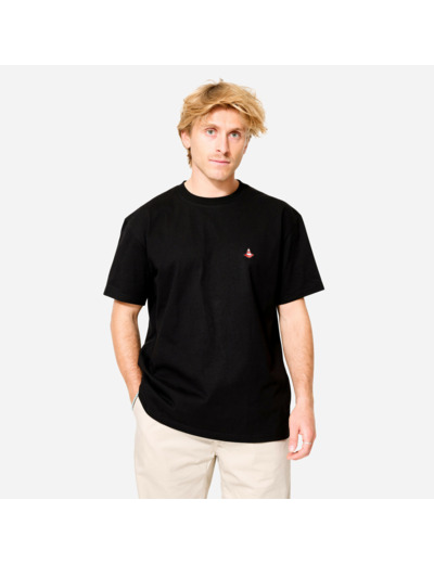T-shirt de skateboard manches courtes ts500 trafic noir