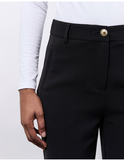 Pantalon 7/8 cigarette uni NOIR Femme