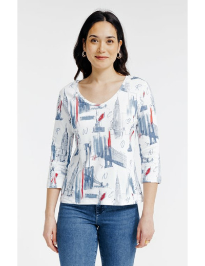 Tee-shirt imprimé manches 3/4