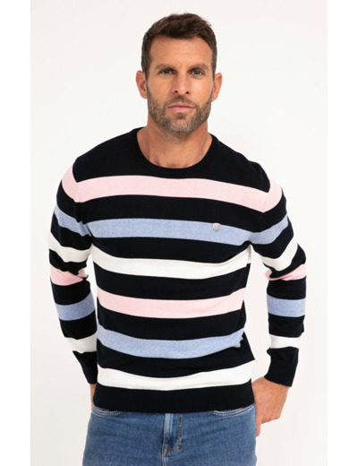 Pull col rond rayé Lovy