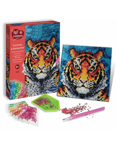 CANEVA À DIAMANTER TIGRE - ART ET CRÉATIONS
