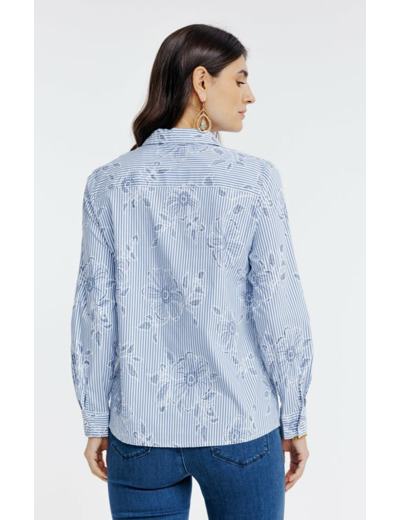 Chemise rayée à imprimé en gomme