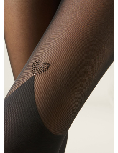 Collant effet mi-bas à strass