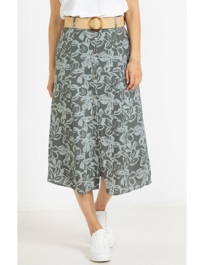 Jupe imprimée avec ceinture non doublée