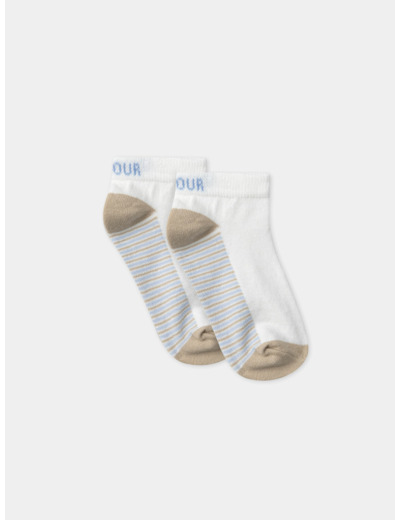 Chaussettes écrues jacquard "amour"