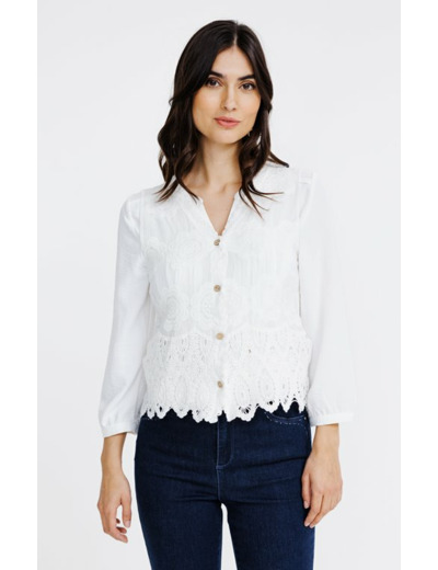 Cardigan bi-matière