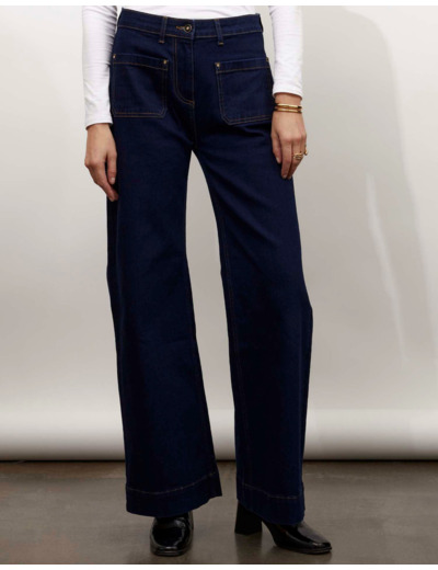 Jean long Wide MARINE Femme