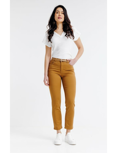 Pantacourt coton et ceinture