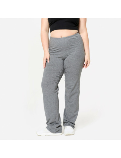 Legging de fitness évasé en coton femme, gris