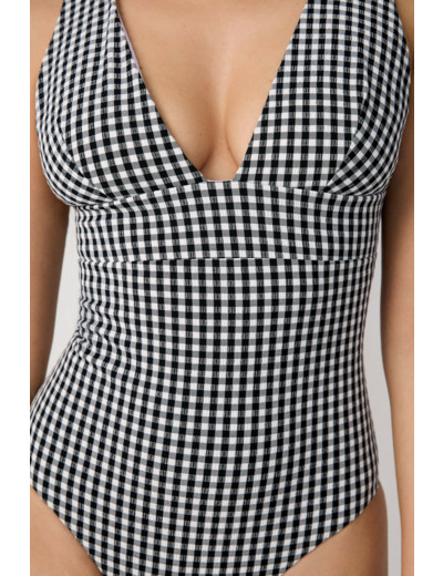 Maillot de bain 1 pièce à motif vichy