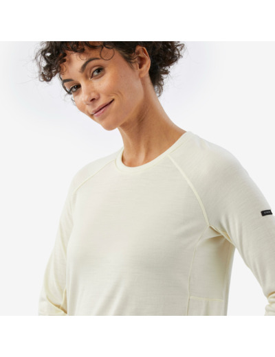 T-shirt manches longues en laine mérinos femme, Merino Resist undyed