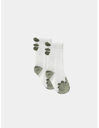 Chaussettes écrues jacquard dinosaure
