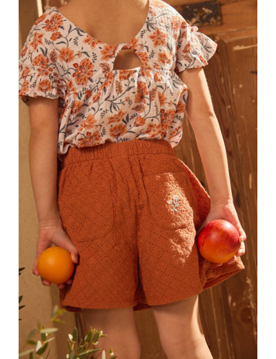 Jupe short broderie anglaise