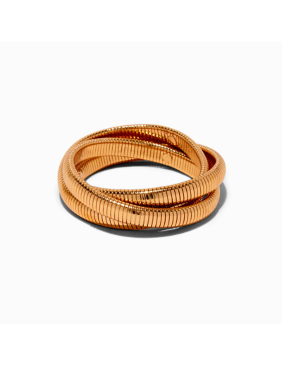 Bracelet fin bangle enrouleur chaîne serpent couleur dorée