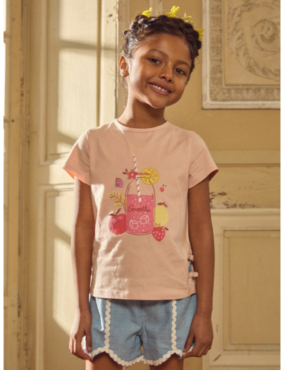 Tee Shirt Manches Courtes Rose