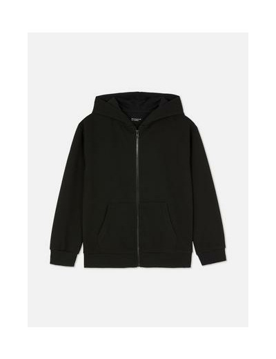 Sweat texturé à capuche zippé