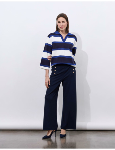 Pull épais rayé MARINE Femme