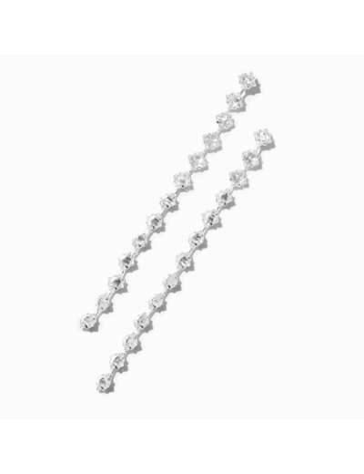 Pendantes linéaires 9 cm diamant d'imitation serpent en zircon cubique d'imitation couleur argentée