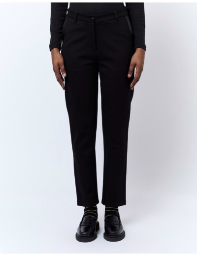 Pantalon 7/8 cigarette uni NOIR Femme