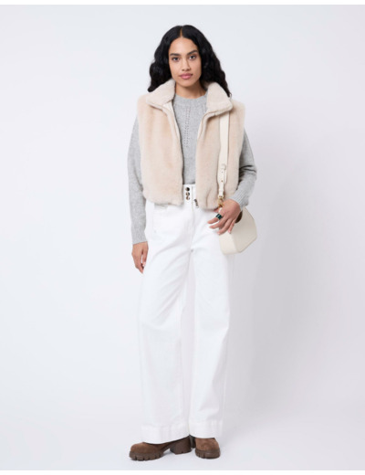 Pull épais en mélange laine chiné GRIS Femme