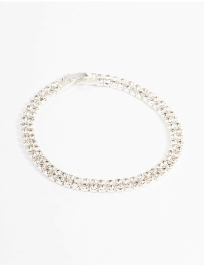 Silver Classic Cup Chain Tennis Bracelet
