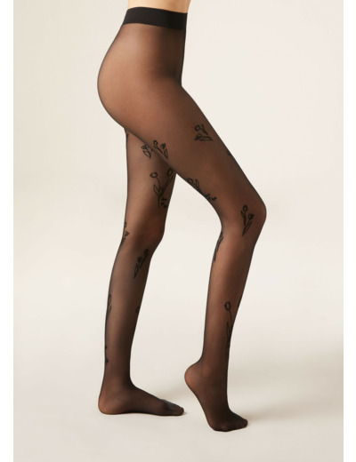 Collant voile à tulipes