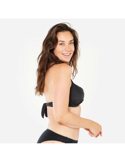 Haut de maillot de bain femme push up avec coques fixes ELENA NOIR