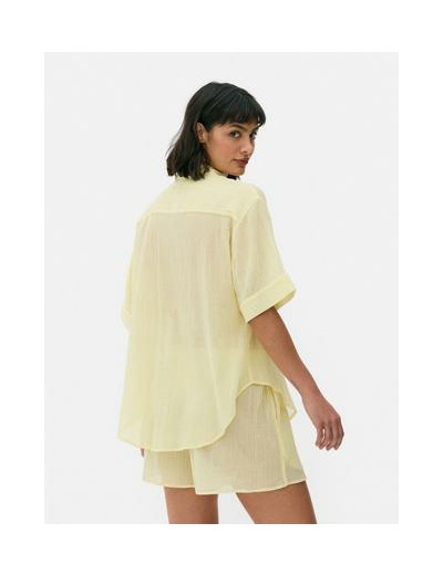 Chemise de plage froissée à boutons