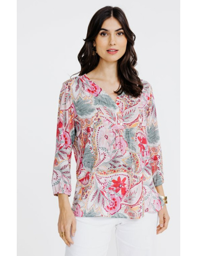 Tunique avec plastron col froufrou