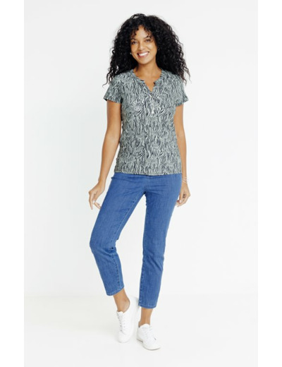 Tee-shirt manches courtes col mao