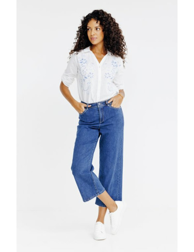 Chemise unie avec patchwork