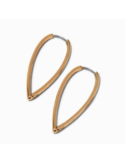 Créoles à charnière en pointes 40 mm couleur dorée