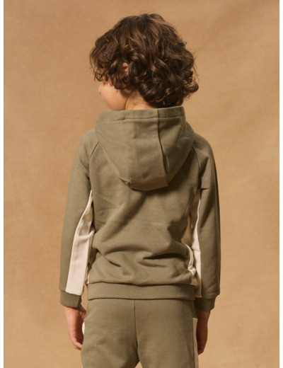 Gilet à capuche Kaki et Blanc