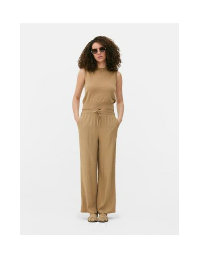 Pantalon large en tissu froissé