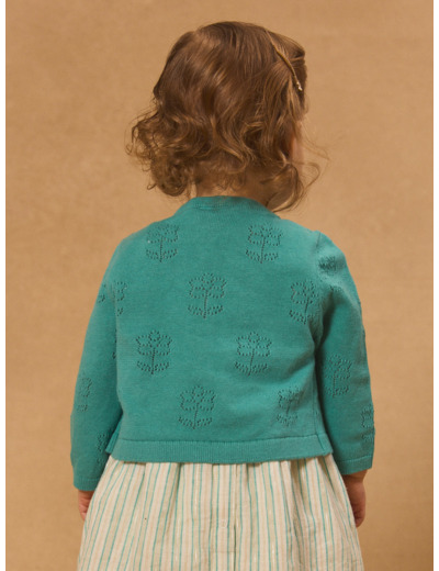 Cardigan ajouré fleurs