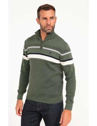 Pull col montant rayé Forest