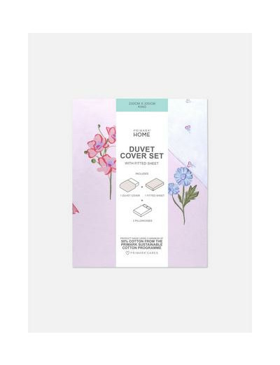 Parure de lit king size à motif fleurs sauvages