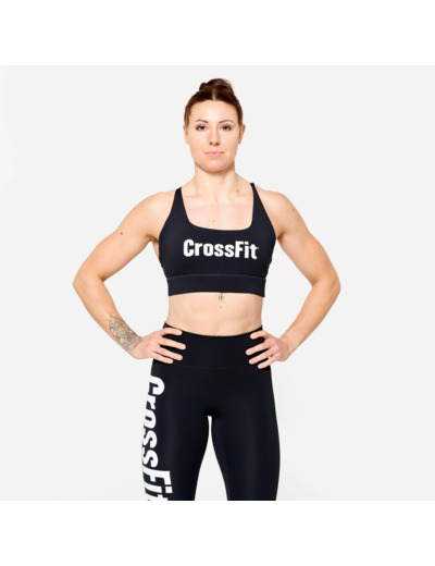 Brassière de crossfit® maintien modéré femme, noir