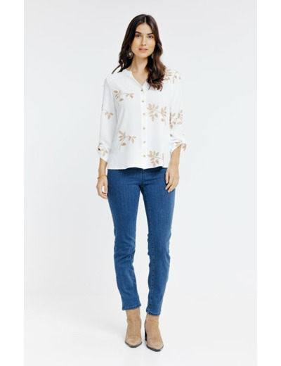 Blouse boutonnée brodée