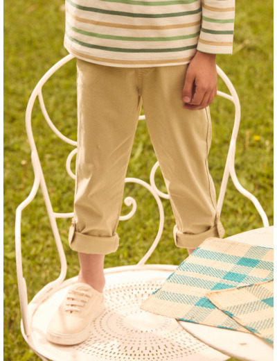 Pantalon vert amande jambes ajustables Garçon