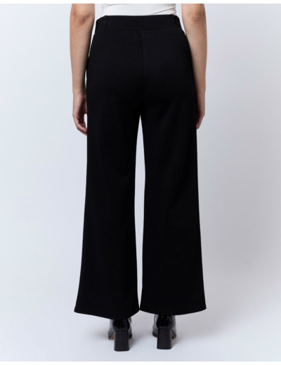 Pantalon 7/8 large uni NOIR Femme